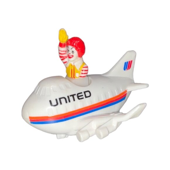 United Airlines McDonalds 1993 Ronald McDonald Airplane Toy Collectible - Picture 1 of 7